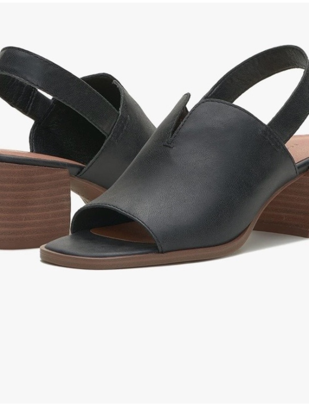 Lucky Brand Jaila Women’s Black Open-Toe Slingback Block Heel Sandals sz10